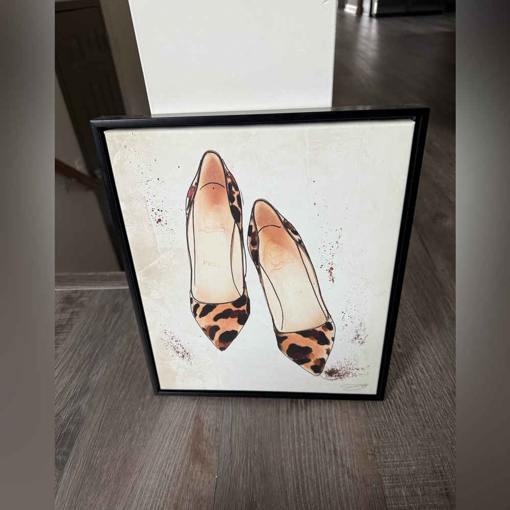 Christian Louboutin Leopard Print Pumps Wall Art - Tan, Black, Brown